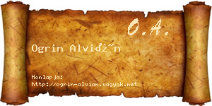 Ogrin Alvián névjegykártya